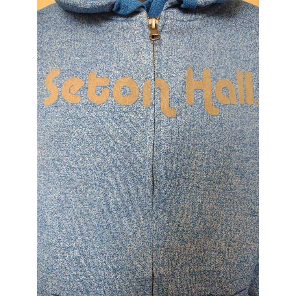 Seton Hall Pirates Mens Size M Medium Heathered Blue Full Zip Hoodie Jacket Image 1