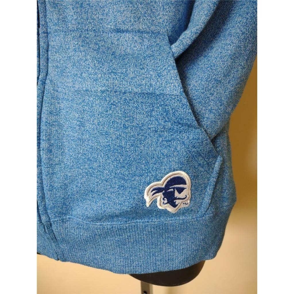 Seton Hall Pirates Mens Size M Medium Heathered Blue Full Zip Hoodie Jacket Image 2