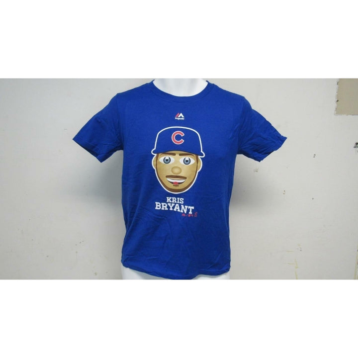 Chicago Cubs 17 Kris Bryant Youth Size M (10/12) Blue Majestic Shirt Image 2