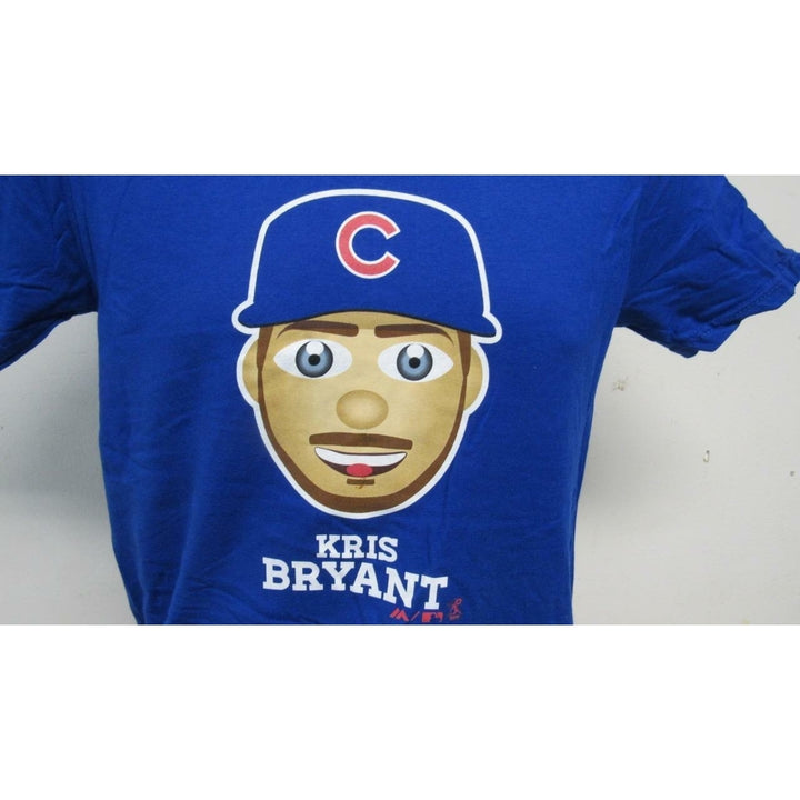 Chicago Cubs 17 Kris Bryant Youth Size M (10/12) Blue Majestic Shirt Image 3