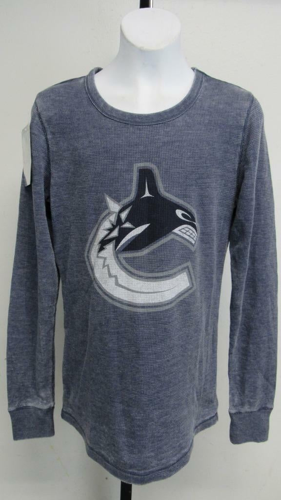 Vancouver Canucks Youth Size L Large Blue Long Sleeve Shirt Image 1