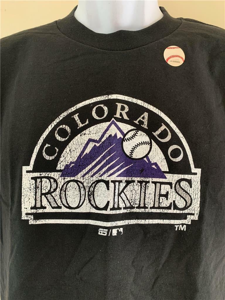 Colorado Rockies Youth Size M Medium Black Genuine Stuff Shirt Image 2