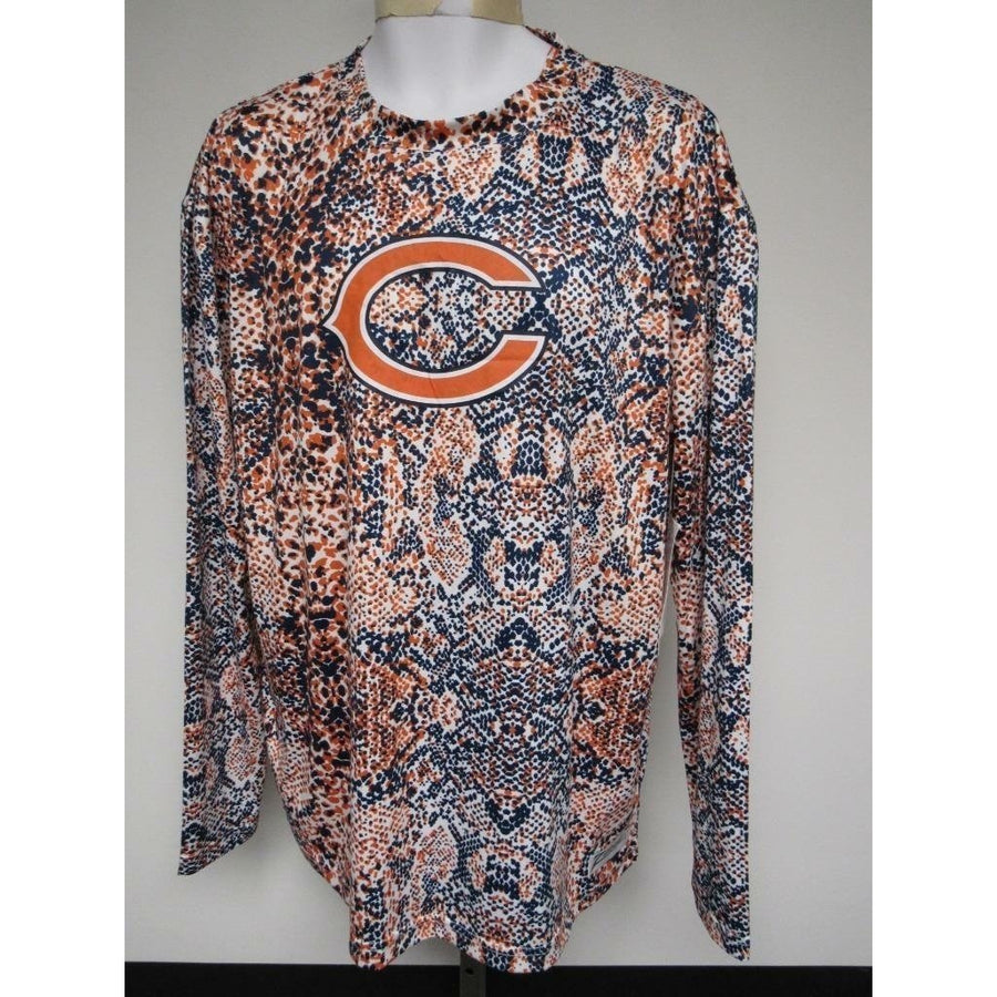 Chicago Bears Mens Size L Large Blue Zubaz Long Sleeve Performance Shirt Image 1