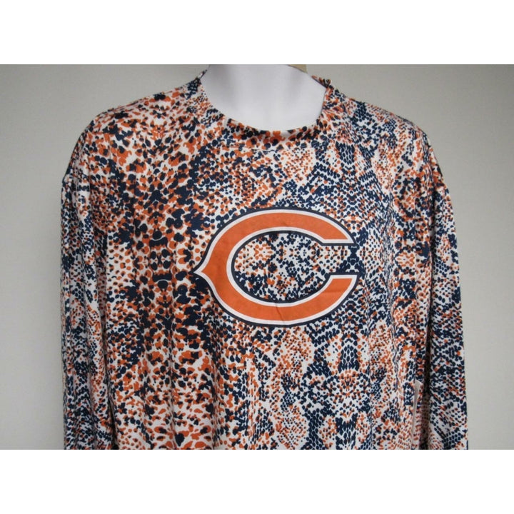 Chicago Bears Mens Size L Large Blue Zubaz Long Sleeve Performance Shirt Image 3