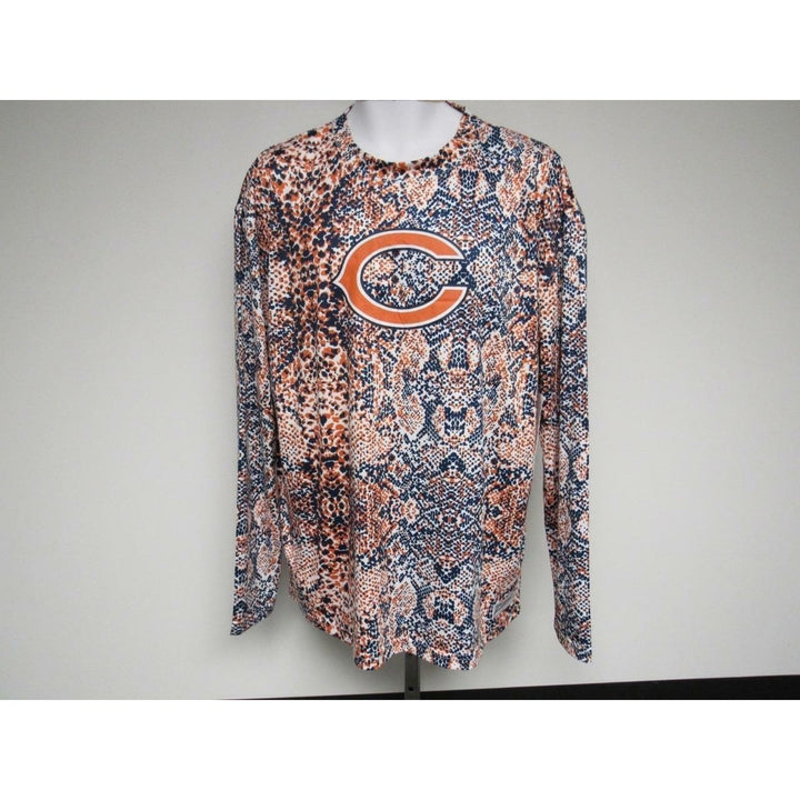 Chicago Bears Mens Size L Large Blue Zubaz Long Sleeve Performance Shirt Image 4