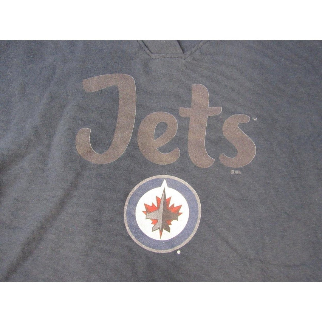 Winnipeg Jets 1 Mom Womens Size L Large Navy Blue V-Neck Hoodie Image 3