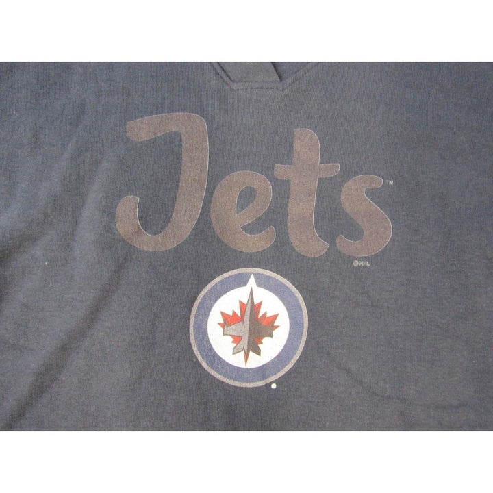 Winnipeg Jets 1 Mom Womens Size L Large Navy Blue V-Neck Hoodie Image 3