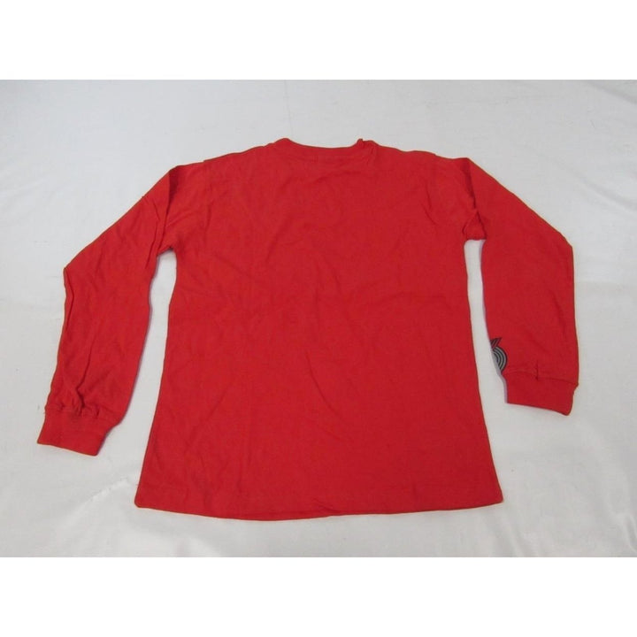 Portland Trailblazers Youth Size 10/12 Red Adidas Long Sleeve Shirt Image 2