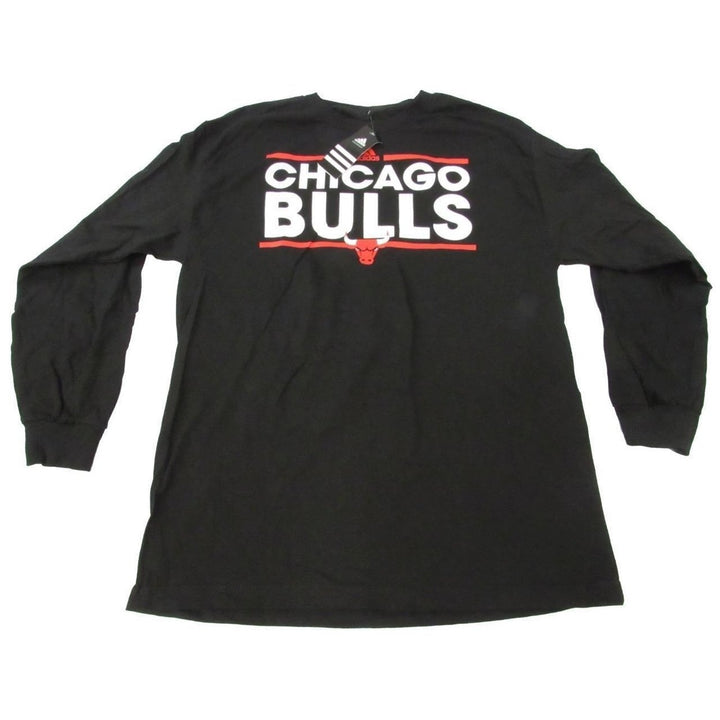 Chicago Bulls Mens Size L Large Adidas Black Long Sleeve Shirt 24 Image 1