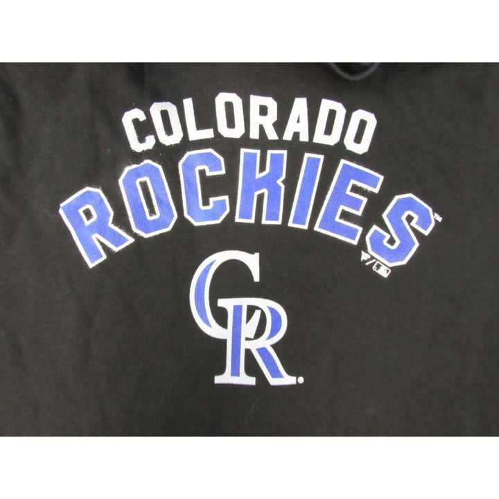 Colorado Rockies CR Mens Size S Small Black Hoodie Image 3