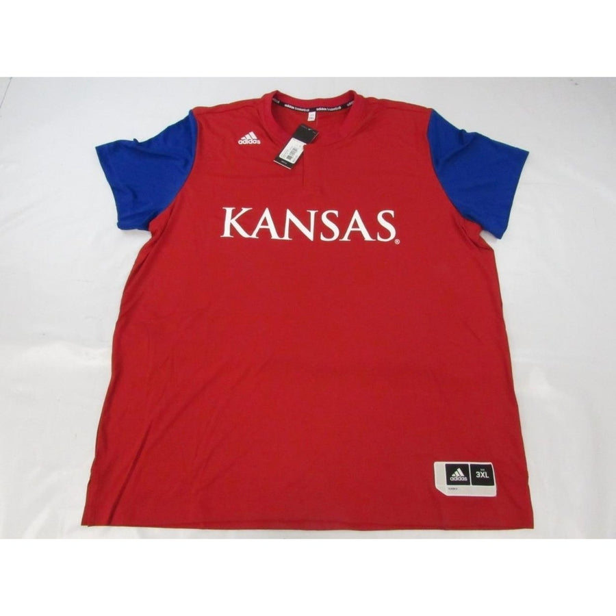 Kansas Jayhawks Mens Size 3XL 3XLarge Adidas Red Shooter Shirt 65 Image 1