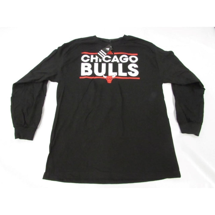 Chicago Bulls Mens Size L Large Adidas Black Long Sleeve Shirt 24 Image 4