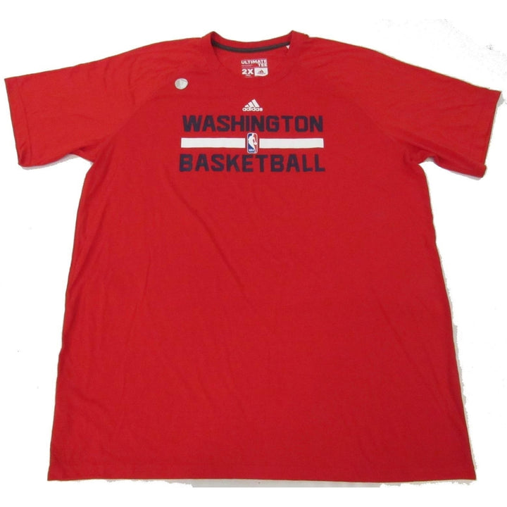 Washington Wizards DC Mens Size 2XL-Tall 2XLT Red Climalite Adidas Shirt Image 1