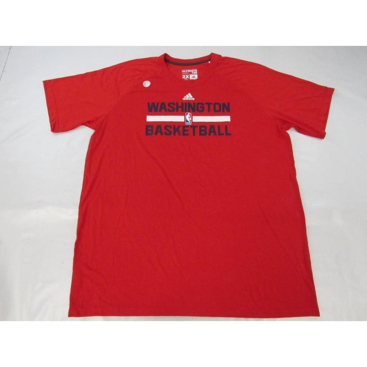 Washington Wizards DC Mens Size 2XL-Tall 2XLT Red Climalite Adidas Shirt Image 6