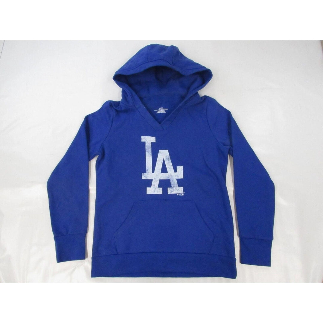 Los Angeles Dodgers Womens Size S Small Blue V-Neck Hoodie Image 1