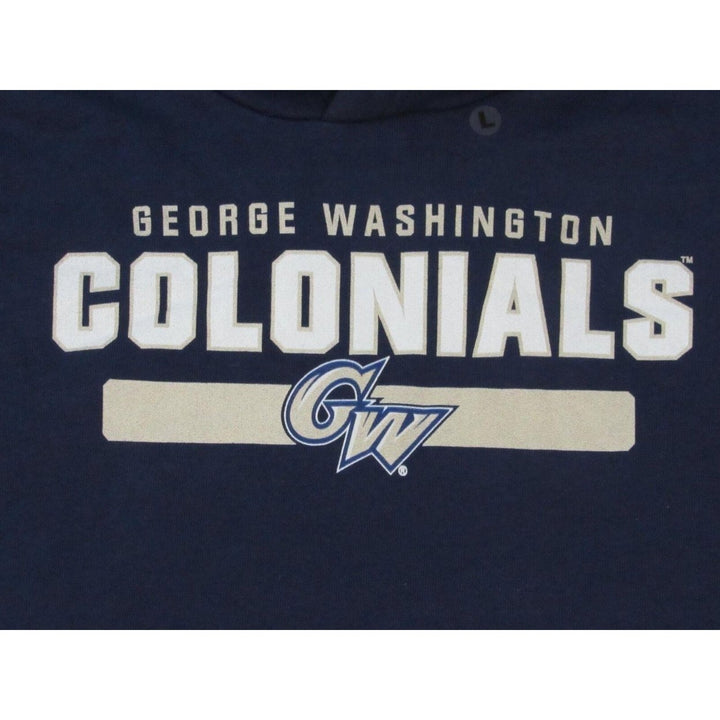 George Washington University Colonials Mens Size L Large Navy Blue Hoodie Image 3