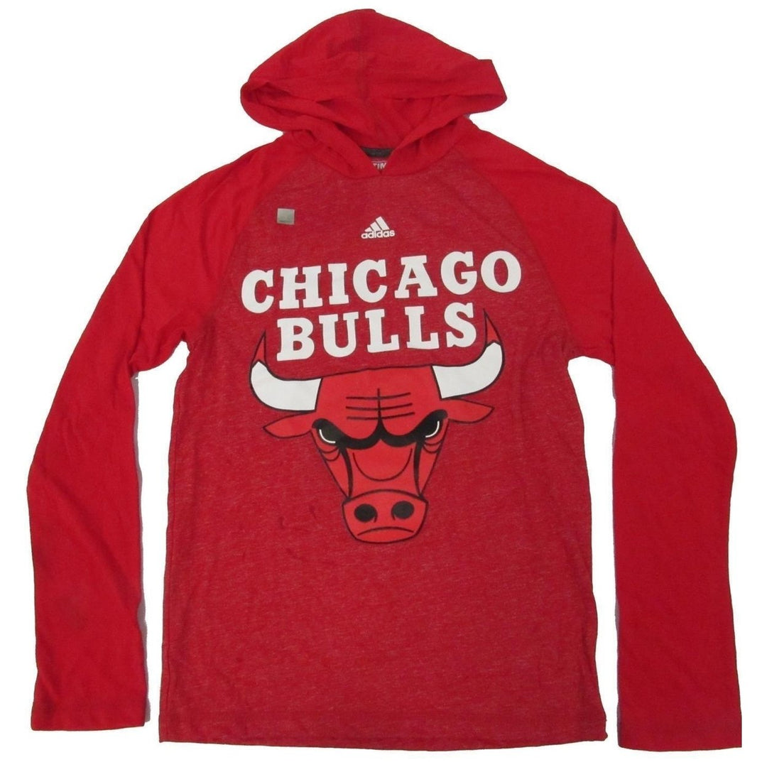 Chicago Bulls Mens Size S Small Adidas Climalite Red Light Hoodie Image 1