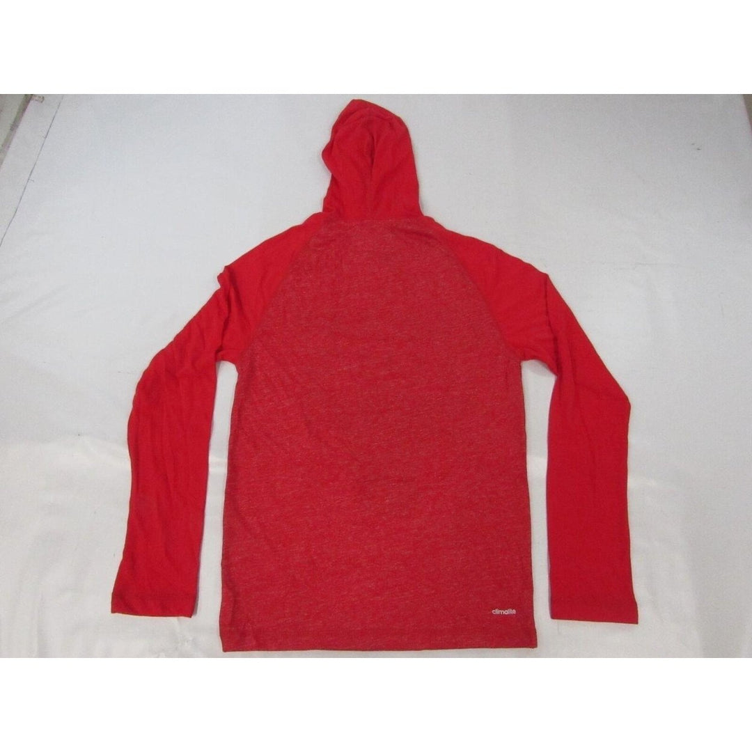 Chicago Bulls Mens Size S Small Adidas Climalite Red Light Hoodie Image 2