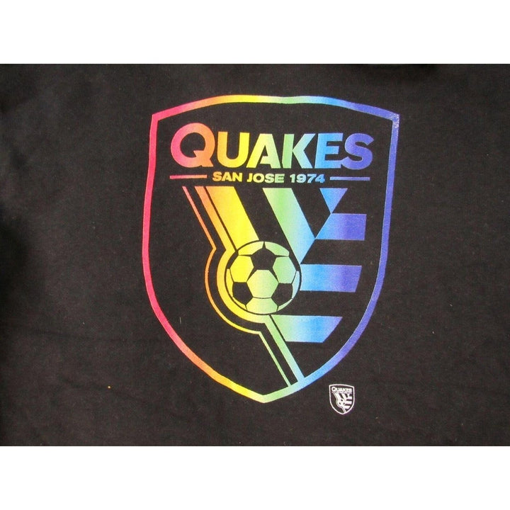 San Jose Earthquakes 1974 Pride Mens Size S Small Black Hoodie Image 3