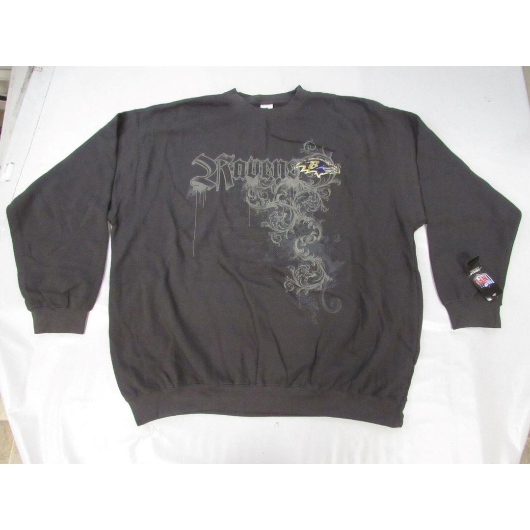 Baltimore Ravens Mens Size 3XL 3XLarge Gray Charcoal Sweatshirt Image 4