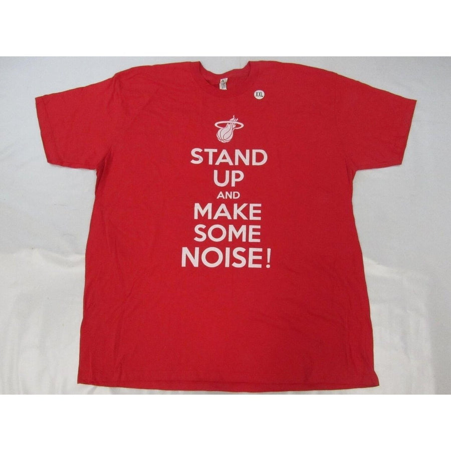 Miami Heat Stand Up And Make Some Noise! Mens Size 2XL 2XLarge Red Shirt Image 1