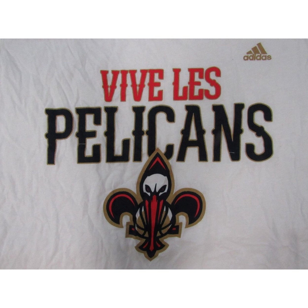 Orleans Pelicans "Vive Les Pelicans" Womens Size 2XL White Adidas Shirt Image 3