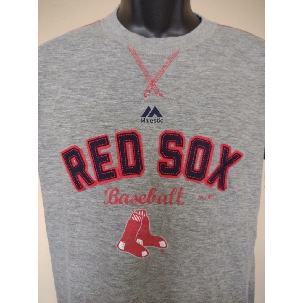 Boston Red Sox Youth Size L Large 14/16 Gray Majestic Shirt Image 2