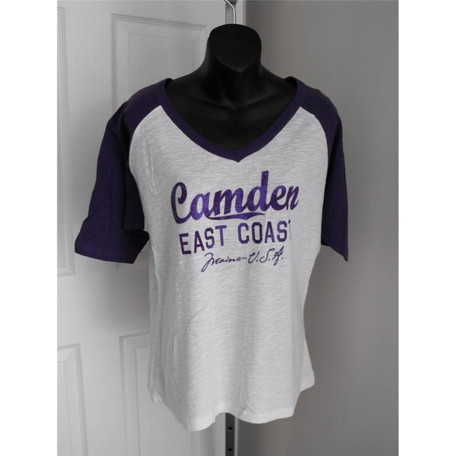 Camden Maine East Coast Womens Large T-Shirt by J. America 59QH Image 1