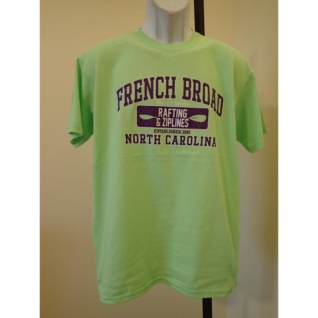 - FRENCH BROAD NC unisex ADULT LARGE (L) green T-Shirt Image 1