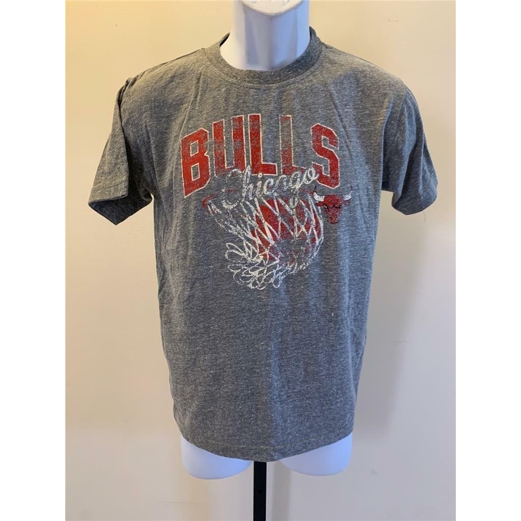 Chicago Bulls Youth Size M Medium Gray Adidas Shirt Image 1