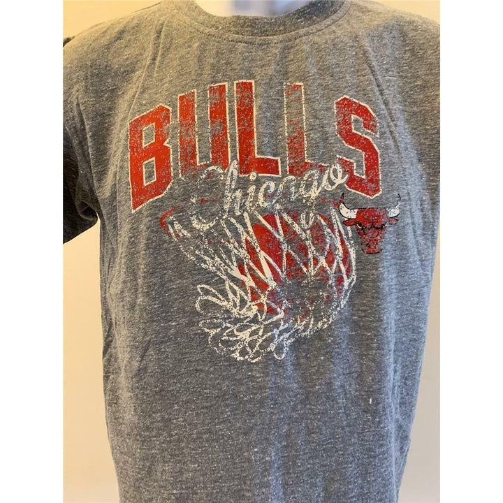 Chicago Bulls Youth Size M Medium Gray Adidas Shirt Image 2