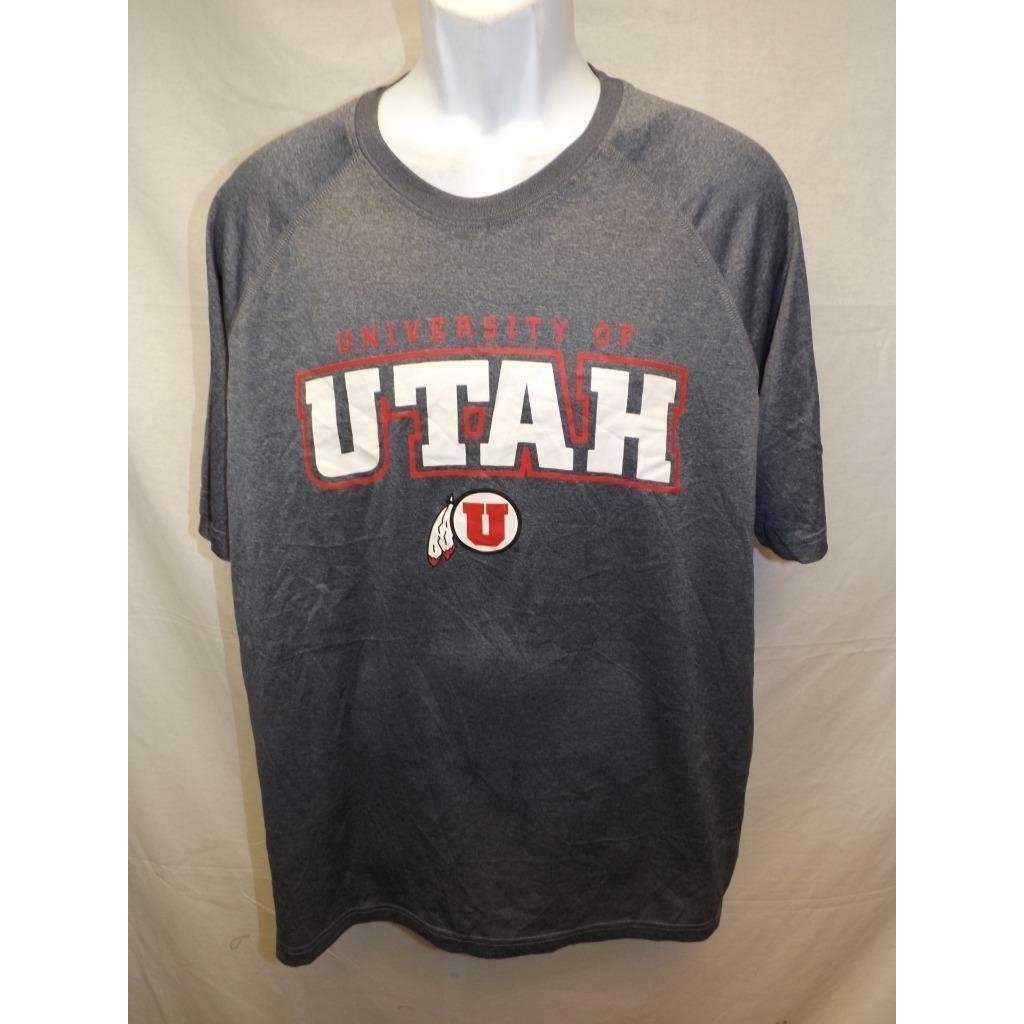 Utah Utes Mens Size XL XLarge Performance Polyester Gray Shirt Image 2