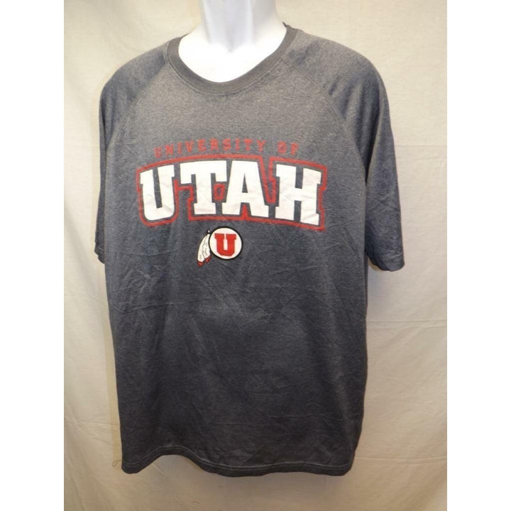 Utah Utes Mens Size XL XLarge Performance Polyester Gray Shirt Image 3