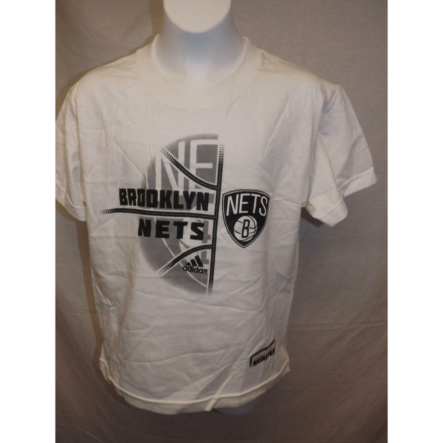 Brooklyn Nets Adidas Youth Size S Small White Shirt Image 1