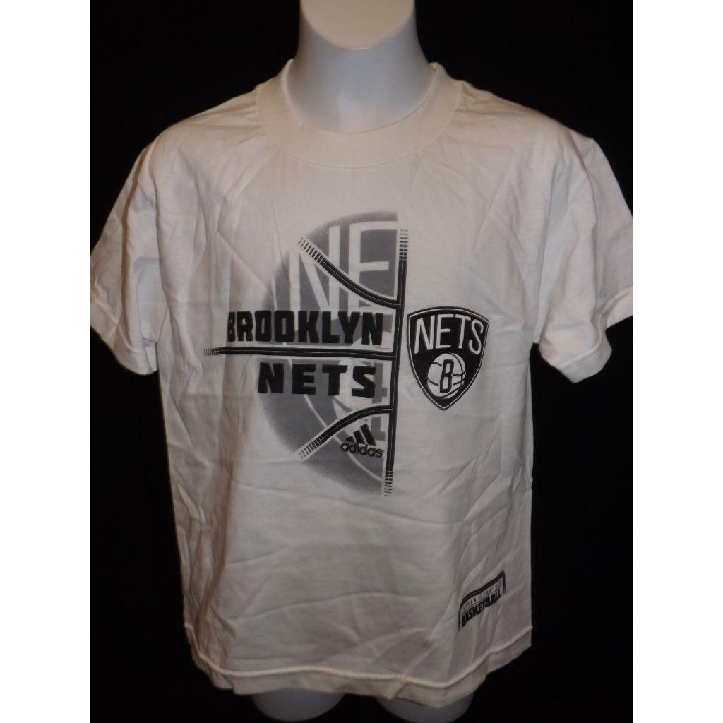 Brooklyn Nets Adidas Youth Size S Small White Shirt Image 3