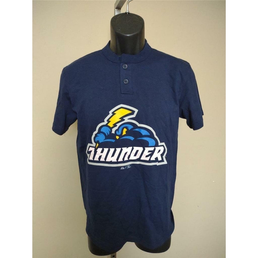 Trenton Thunder Youth Size L Large Blue Majestic 2-Button Shirt Image 1