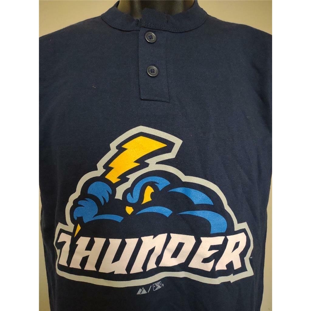 Trenton Thunder Youth Size L Large Blue Majestic 2-Button Shirt Image 2