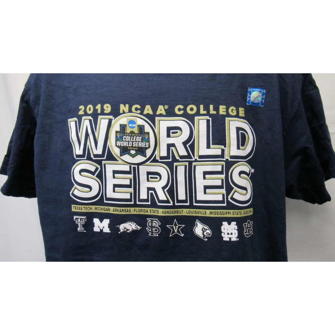 College World Series Mens Size L Blue Shirt Image 3