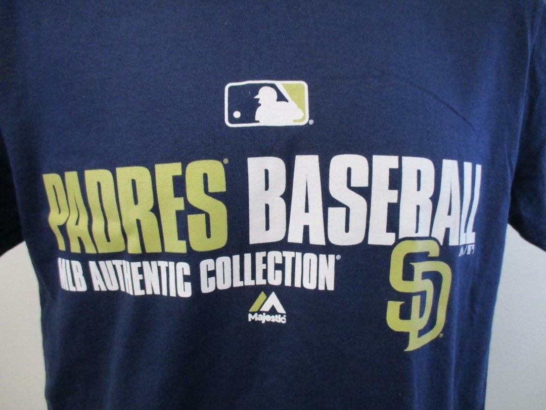 San Diego Padres Adult Mens Size S Small Majestic Blue Shirt Image 3