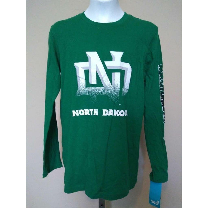 UND North Dakota Fighting Hawks Youth Size M Medium 10/12 Green Shirt Image 1