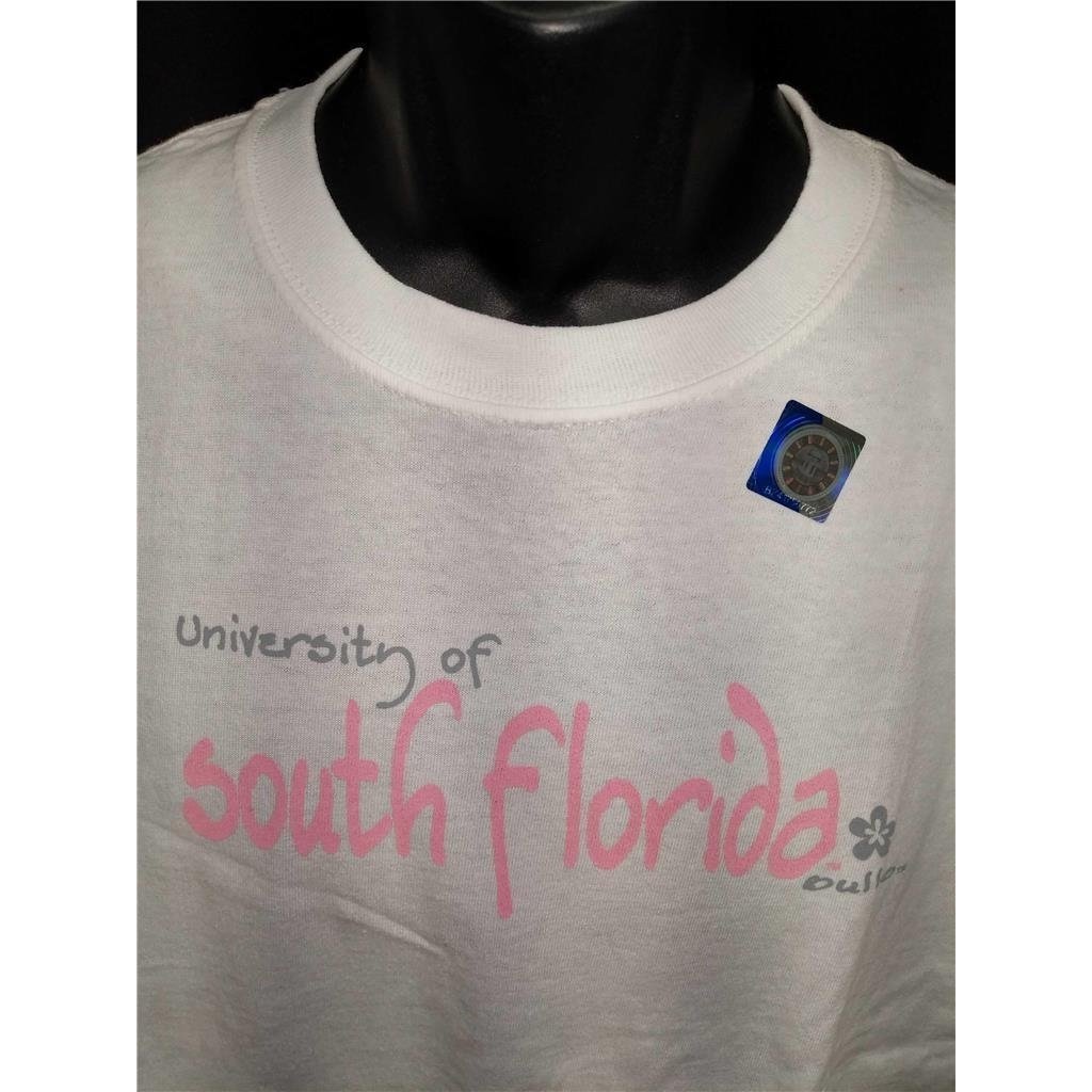 South Florida USF Bulls Adult Mens Size L Large White Shirt Image 4