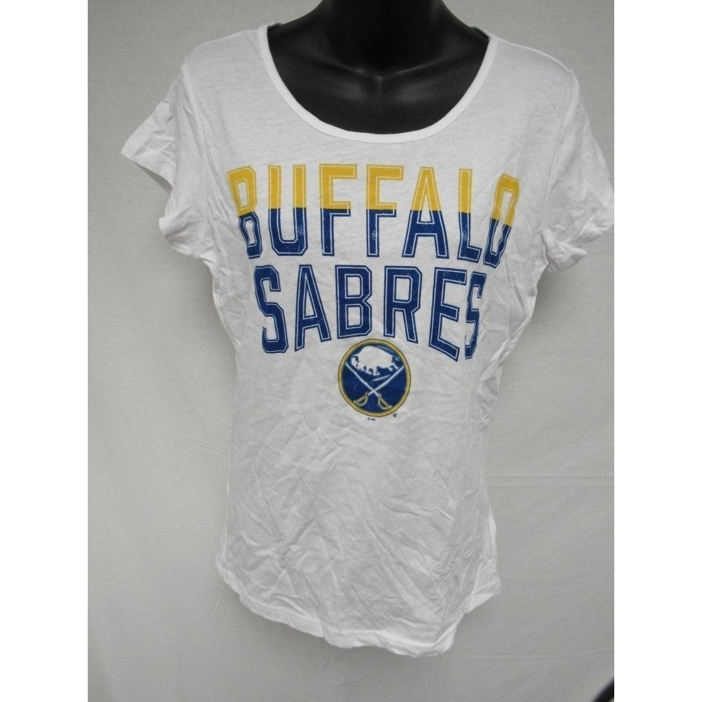 Buffalo Sabres Womens Size M Medium White Scoop Neck Shirt Image 4