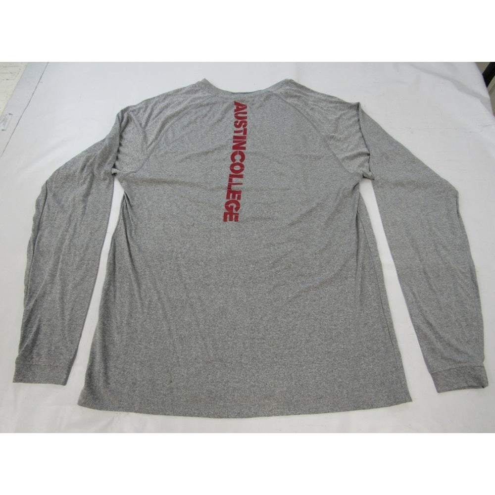 Austin College Mens Size M Adidas Climalite Gray Long Sleeved Shirt Image 2