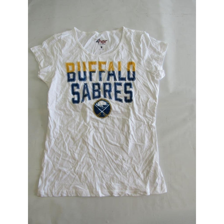 Buffalo Sabres Womens Size M Medium White Scoop Neck Shirt Image 4