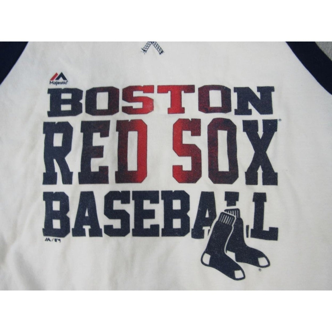 Boston Red Sox Womens Size M Medium Majestic White Gray Sweatshirt 55 Image 3