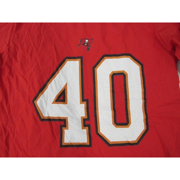 Tampa Bay Buccaneers 40 Mike Alstott Mens Size M Red Long Sleeved Shirt Image 3