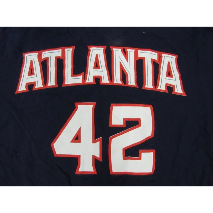 Atlanta Hawks 42 Kevin Willis Mens Size M Medium Navy Blue Adidas Shirt Image 3