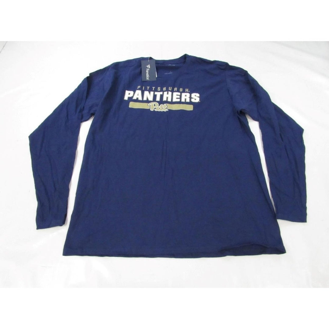 Pittsburgh Panthers "Pitt" Mens Size L Navy Blue Long Sleeved Shirt Image 1