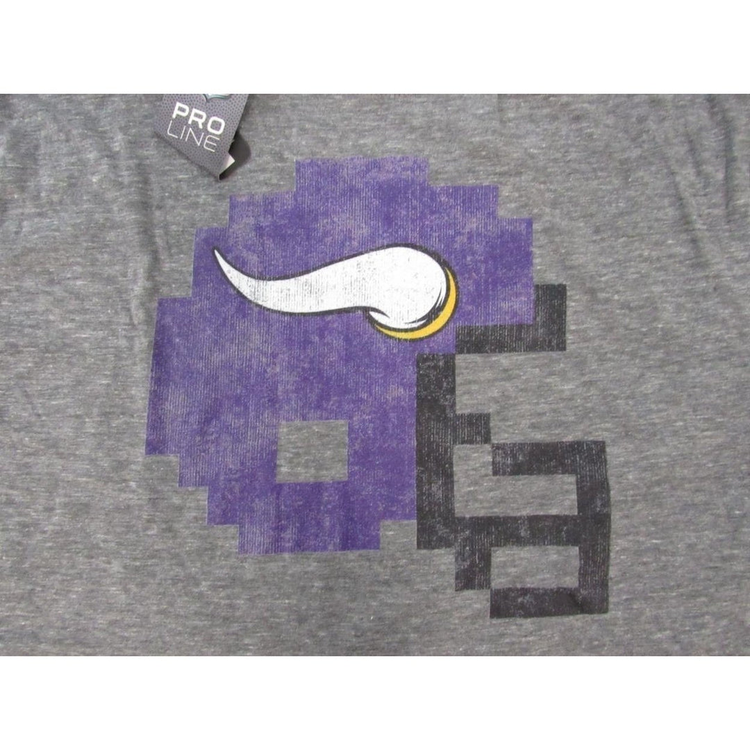 Minnesota Vikings Mens Size S Heather Gray Shirt w/ Distressed Print Image 3