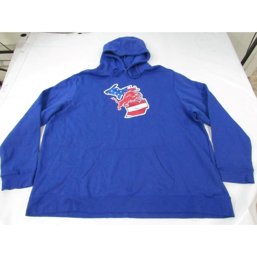 Detroit Lions Patriotic Mens Size 5XL 5XLarge Blue Hoodie Image 1